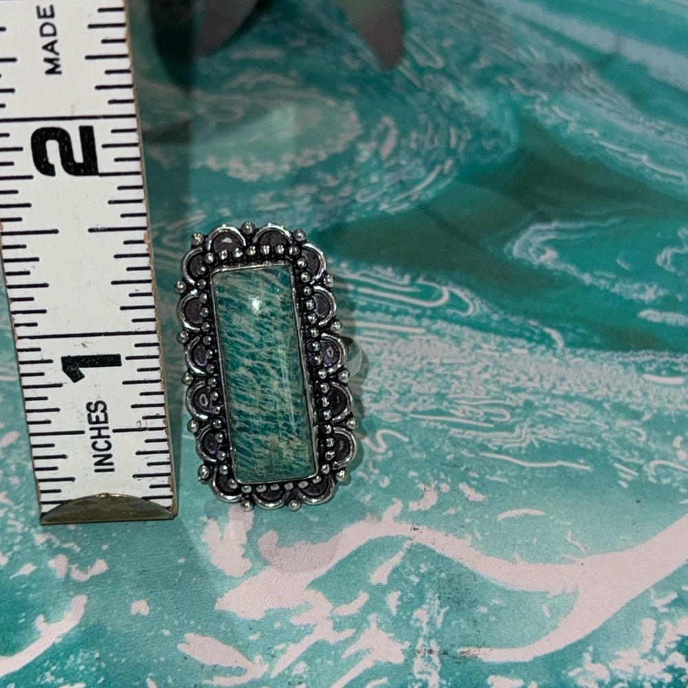 Silver Amazonite Ring - image 8